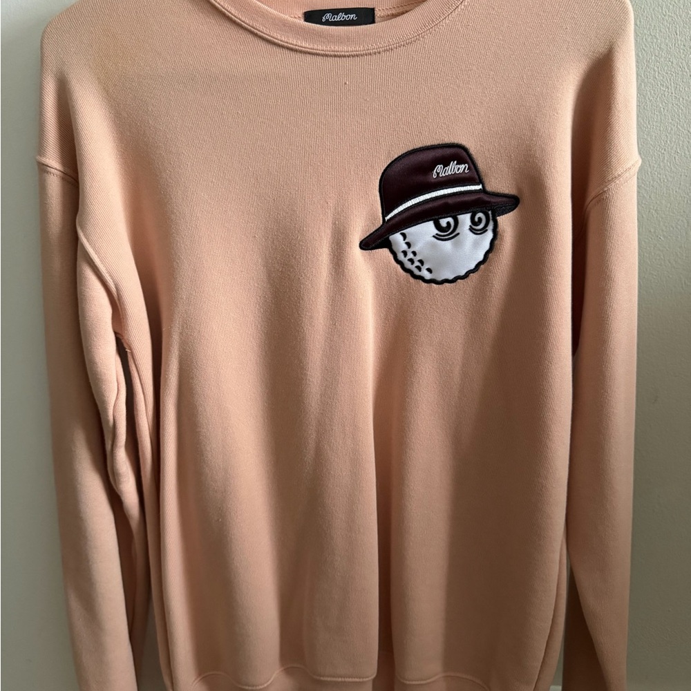 Peach Sweater with Embroidered Design